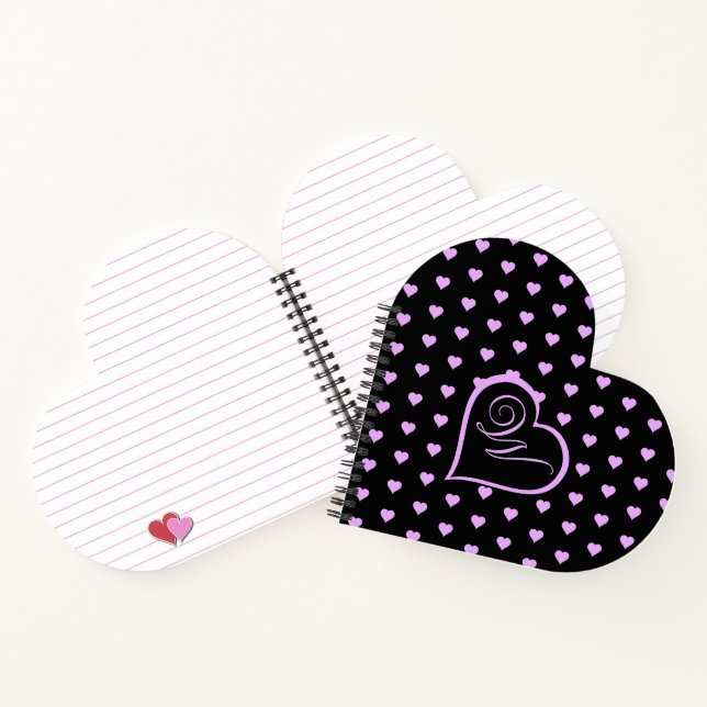 Fun and Flirty Pink Hearts Personalized   Notebook (Inside)