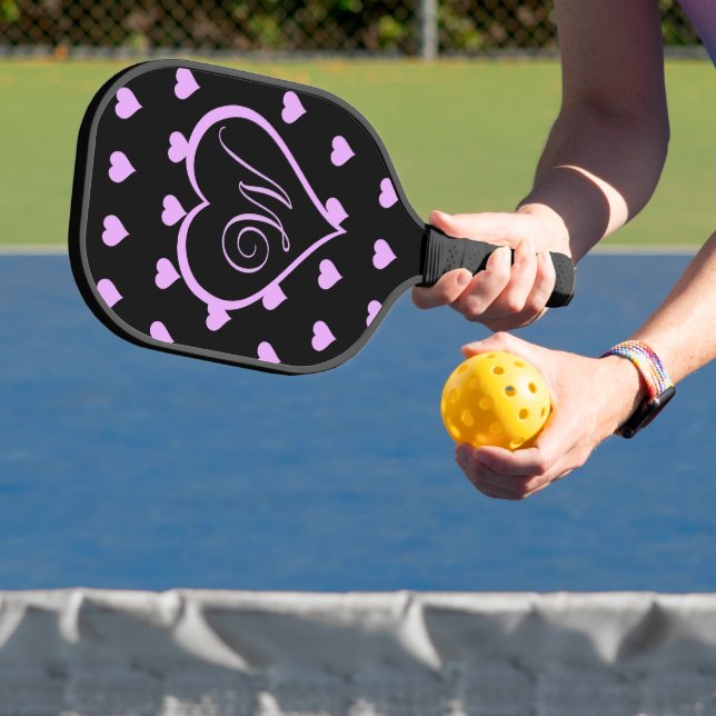 Fun and Flirty Pink Hearts Personalized  Pickleball Paddle (Insitu)