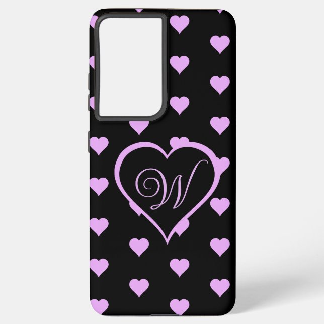 Fun and Flirty Pink Hearts Personalized Samsung Galaxy Case (Back)