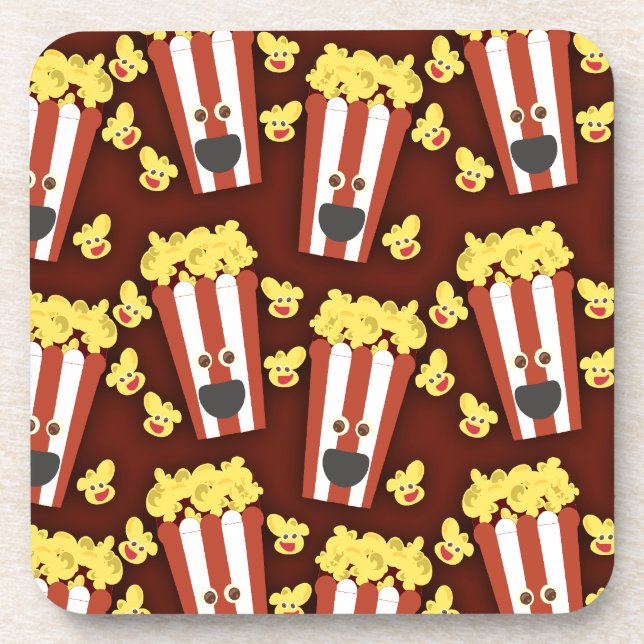 Fun and Fresh Movie Popcorn Beverage Coaster (Front)