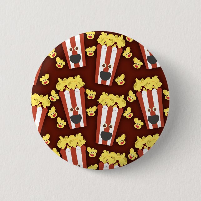 Fun and Fresh Movie Popcorn Button (Front)