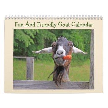 Fun And Friendly Goat Calendar by Therupieshop at Zazzle