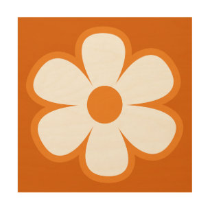 Fun and Funky 60s 70s Retro Flower Wood Wall Art