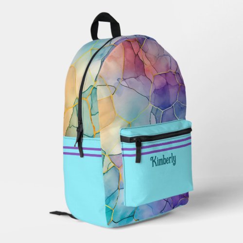 Fun and Funky Alcohol  Ink Designed Printed Backpack