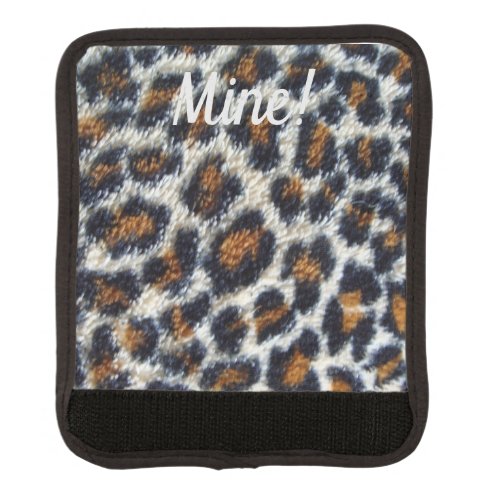 fun and funky fluffy leopard print pattern luggage handle wrap