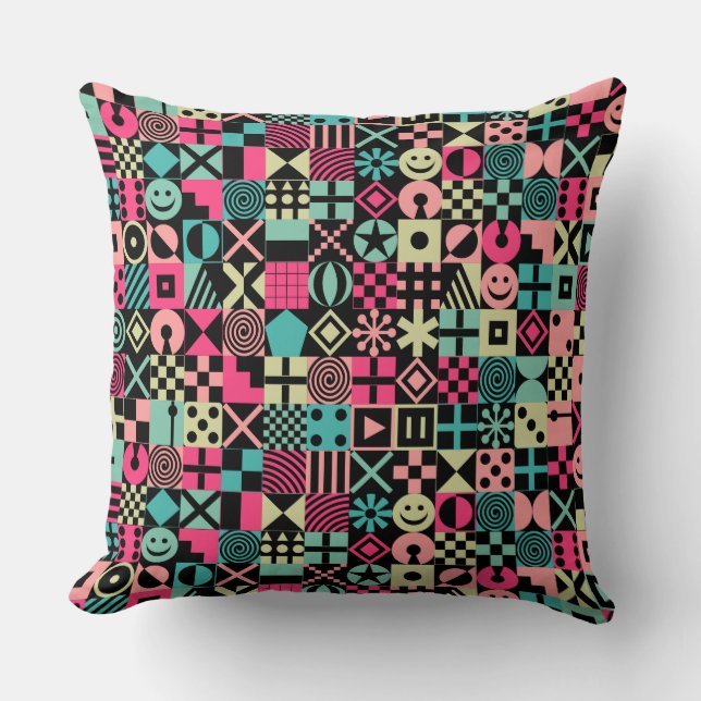 Fun and Games Throw Pillow (Front)