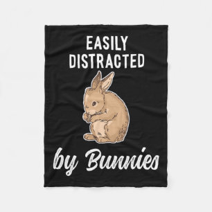 Fun And Happy Easter Bunny And Rabbit Fleece Blanket