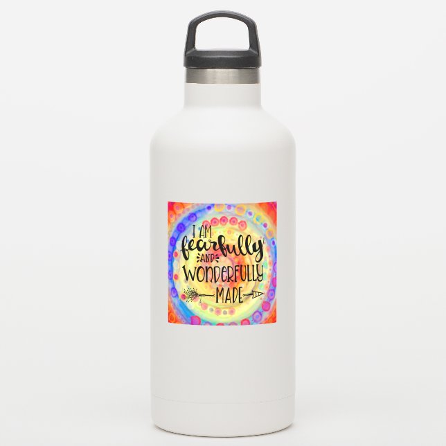 Fun and Happy Fearfully and Wonderfully Made Sticker (Waterbottle)