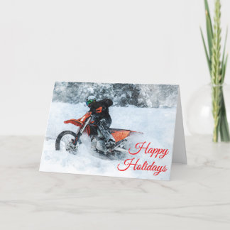 Fun and Joy of Holiday Season on a Motorcycle Card