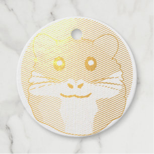 Fun and lighthearted hamster foil favor tags