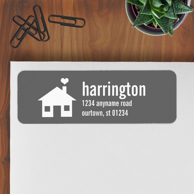 Fun and Modern Charcoal Gray Address Label (Creator Uploaded)