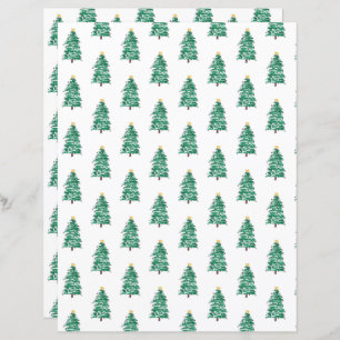 Fun and Modern Christmas Trees Scrapbook Paper