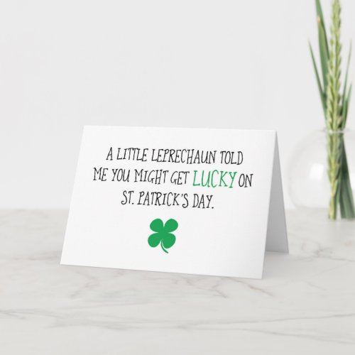 Fun and Naughty St Patricks Day Card