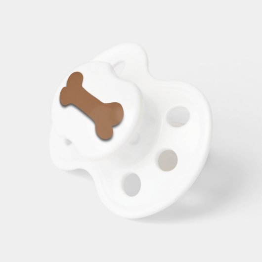 Fun and Playful Dog Bone Themed Gift BROWN V02 Pacifier (Front Right)