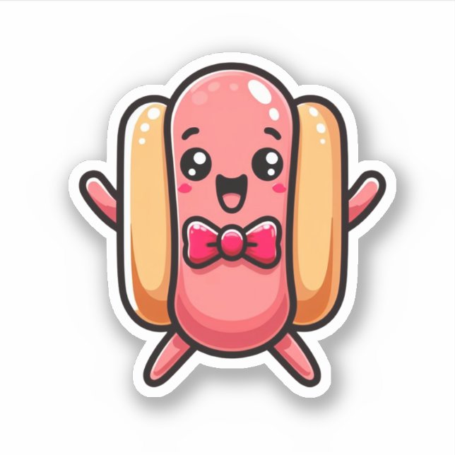 Fun and Playful hotdog Sticker (Front)