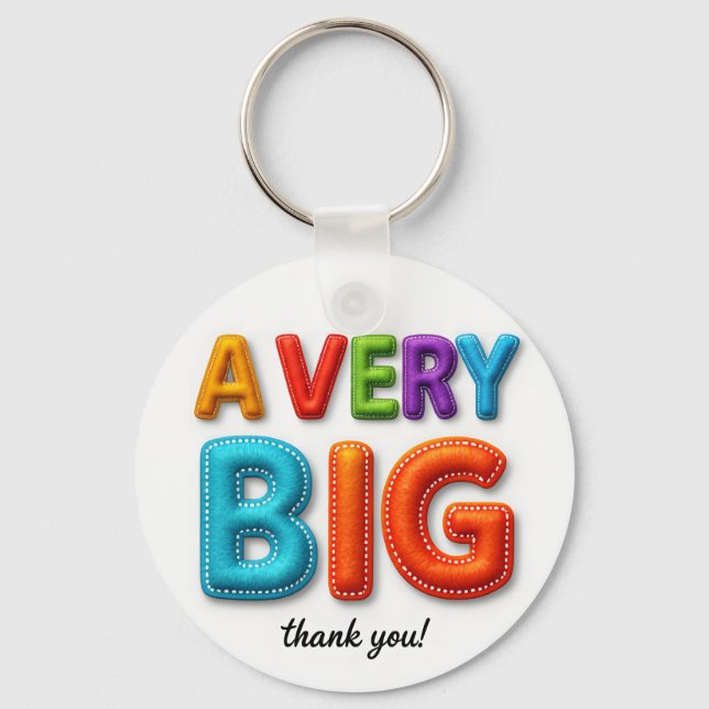 Fun and Playful Thank You Card with Felt Letters Keychain (Front)