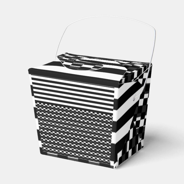 Fun and Pretty Black and White  Favor Box (Front Side)