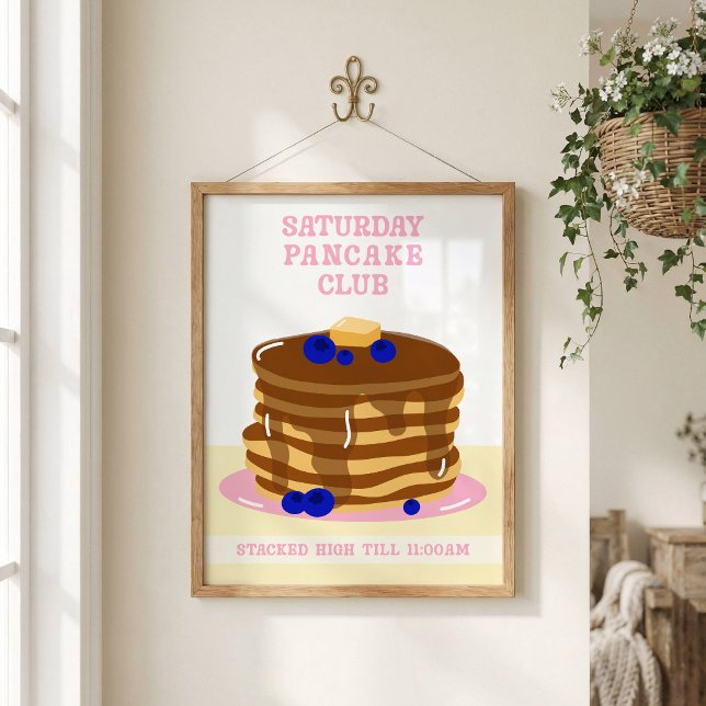 Fun and Retro Breakfast Pancakes Kitchen Art Poster (Creator Uploaded)