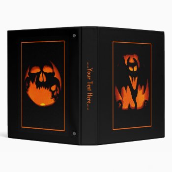 Fun And Scary Happy Halloween Pumpkins Binder by Truly_Uniquely at Zazzle