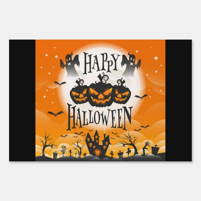 Fun and Scary Happy Halloween Sign (Front)