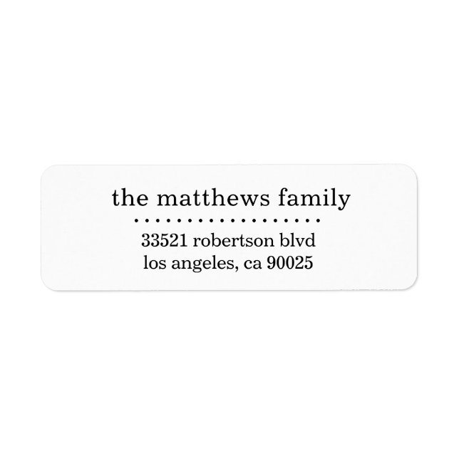 Fun and simple Address Label (Front)