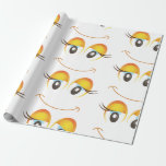 Fun and Simple Face with Eyelashes Wrapping Paper