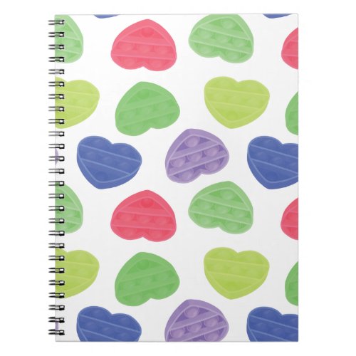 Fun and Trendy Poppit Pop_it hearts design Notebook