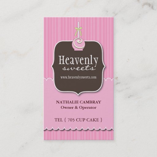 Customizable Fun and Whimsical Cake Pops Business Card