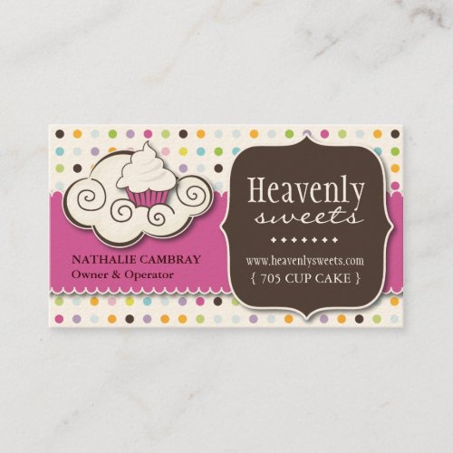 Fun and Whimsical Cupcake | Bakery Business Card