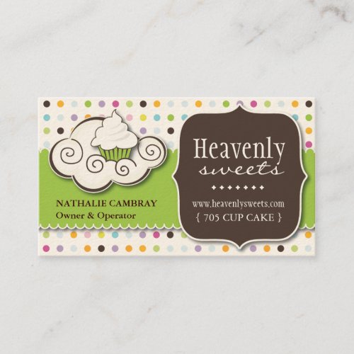 Fun and Whimsical Cupcake | Bakery Business Card
