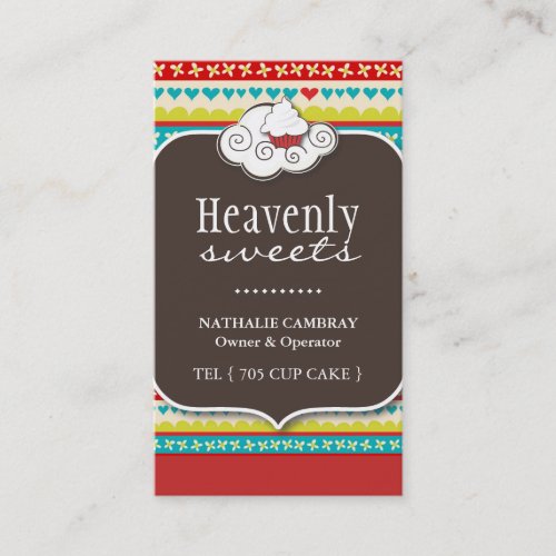 Fun and Whimsical Cupcake | Bakery Business Card
