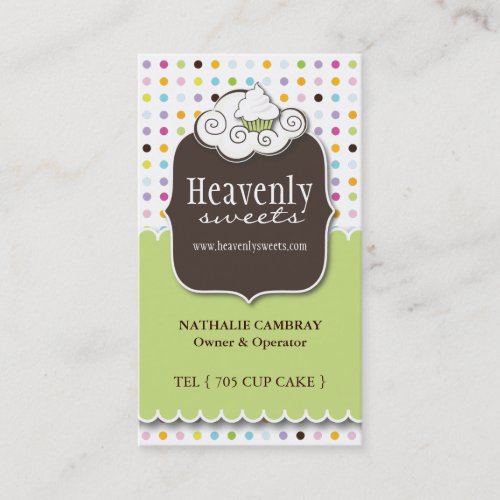 Fun and Whimsical Cupcake | Bakery Business Card