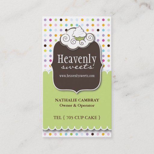 Customizable Fun and Whimsical Cupcake | Bakery Business Card