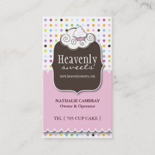Fun and Whimsical Cupcake   Bakery Business Card
