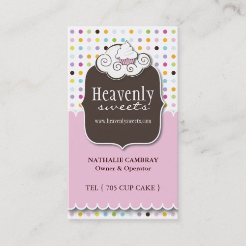 Fun and Whimsical Cupcake | Bakery Business Card