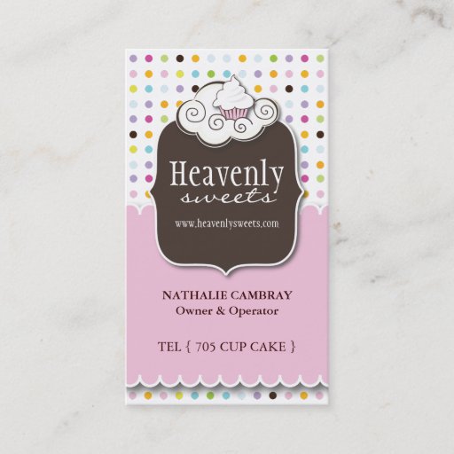 Customizable Fun and Whimsical Cupcake | Bakery Business Card