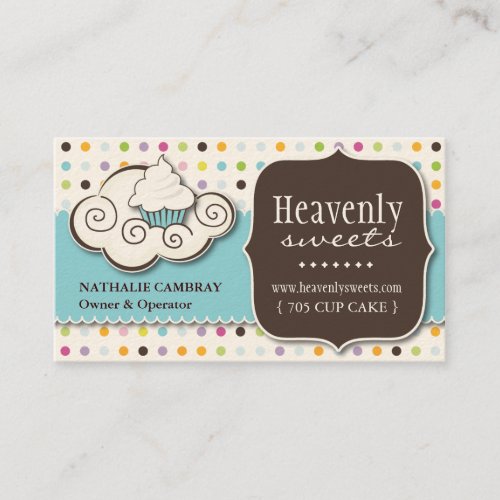 Fun and Whimsical Cupcake | Bakery Business Card