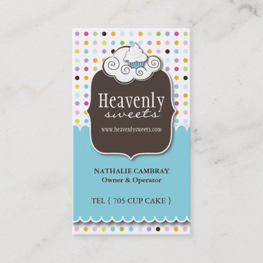 Customizable Fun and Whimsical Cupcake | Bakery Business Card