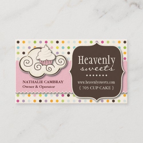 Fun and Whimsical Cupcake | Bakery Business Card