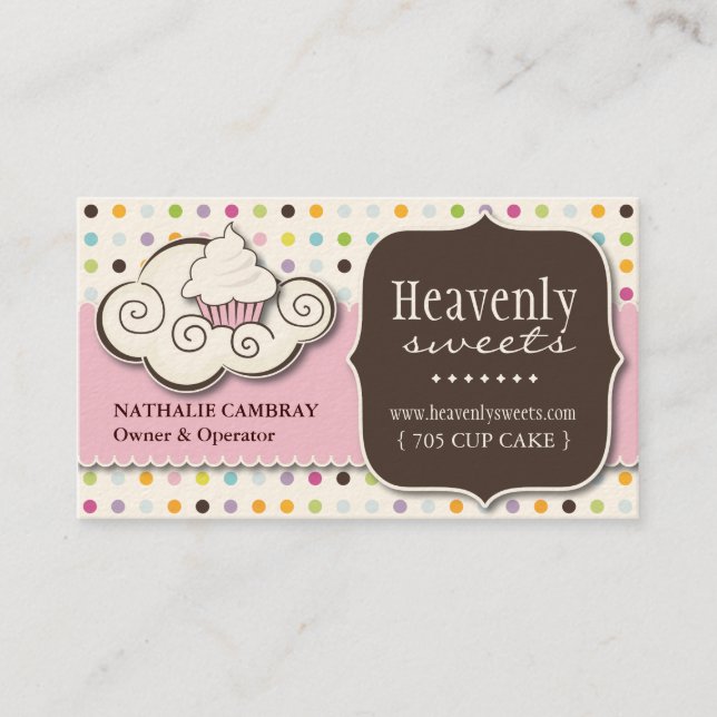 Fun and Whimsical Cupcake | Bakery Business Card (Front)