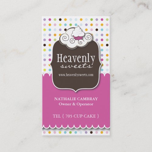Fun and Whimsical Cupcake | Bakery Business Card
