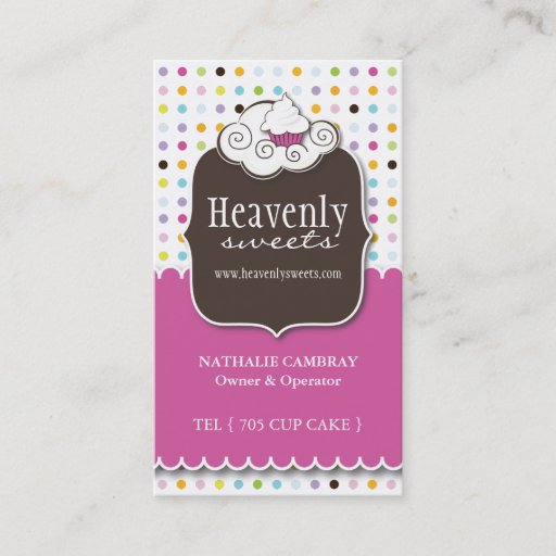 Customizable Fun and Whimsical Cupcake | Bakery Business Card