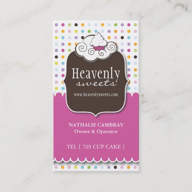 Fun and Whimsical Cupcake | Bakery Business Card (Front)