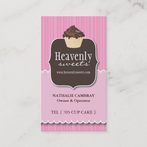Customizable Fun and Whimsical Cupcake | Bakery Business Card
