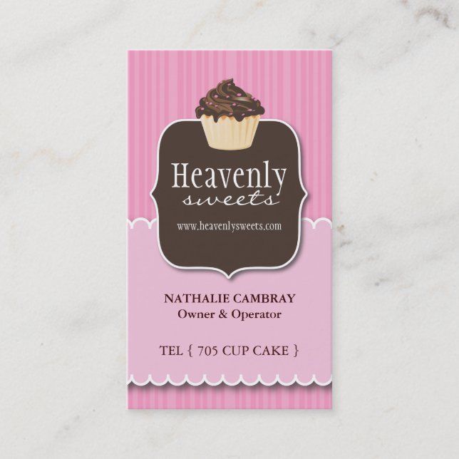Fun and Whimsical Cupcake | Bakery Business Card (Front)