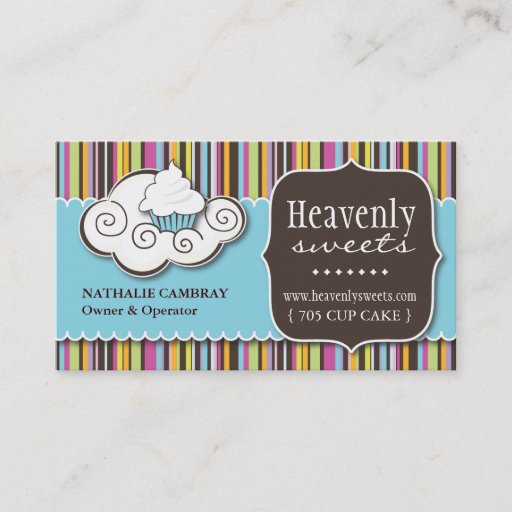 Customizable Fun and Whimsical Cupcake | Bakery Business Card