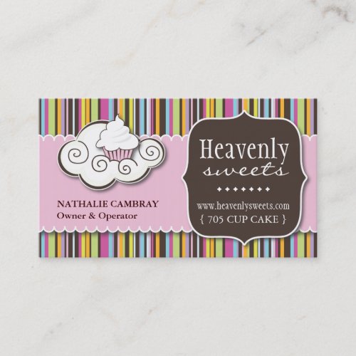 Fun and Whimsical Cupcake | Bakery Business Card
