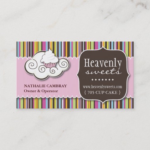 Customizable Fun and Whimsical Cupcake | Bakery Business Card
