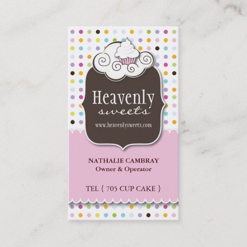 Fun and Whimsical Cupcake | Bakery Business Card