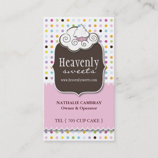 Customizable Fun and Whimsical Cupcake | Bakery Business Card